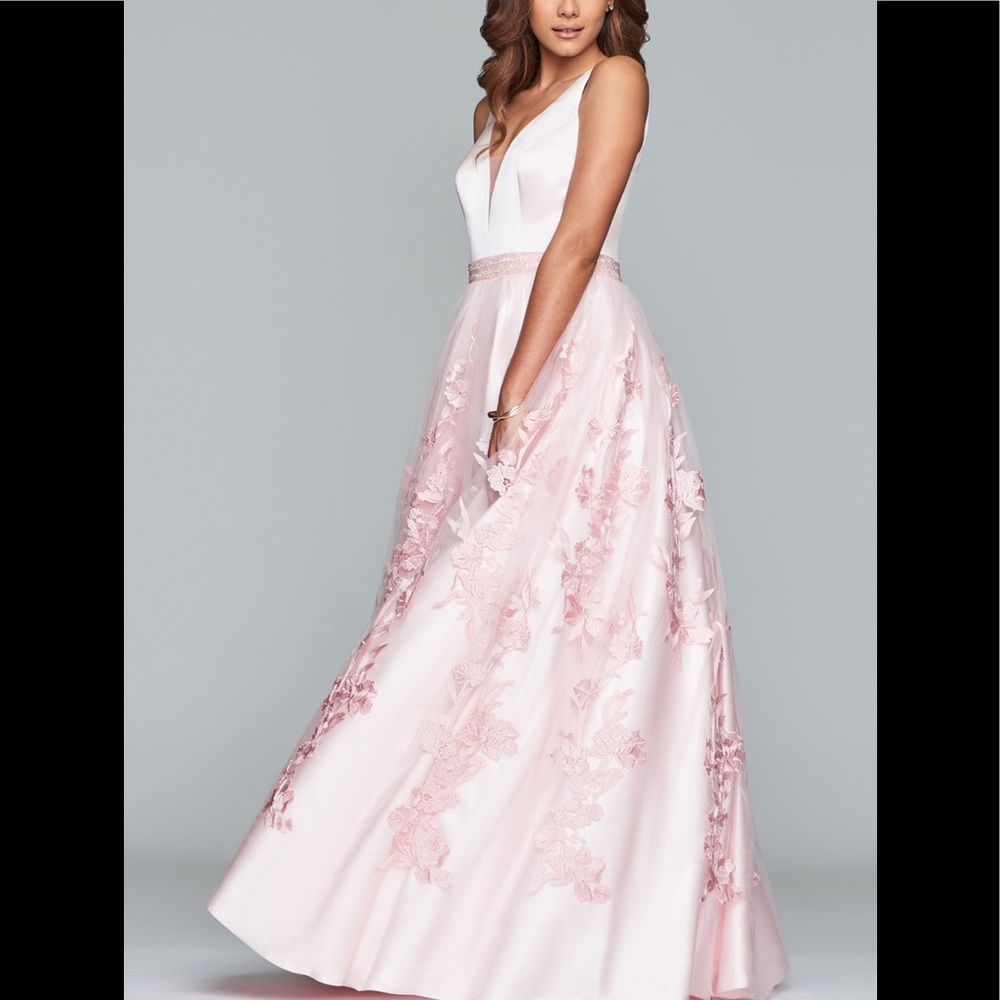 Faviana Floral A-Line Dress